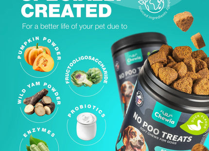 No Poo Chews for Dogs Coprophagia Deterrent for Dogs Forbid for Dogs Stool Eating Deterrent Dog Probiotics for Digestive Health Digestive Gut & Immune Health Treats No Poop Eating for Dogs