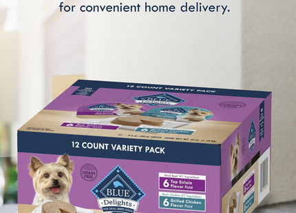 Delights Small Breed Natural Wet Dog Food Variety Pack, Top Sirloin Paté and Grilled Chicken Paté, 3.5-Oz Cups, 12 Count