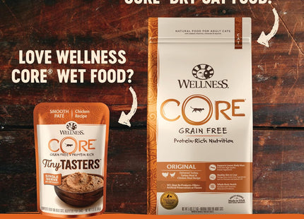 CORE Tiny Tasters Pate Adult Wet Cat Food, Natural, Protein-Rich, Grain Free, 1.75 Ounce Pouch, 12 Pack (Chicken)