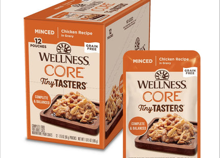 CORE Tiny Tasters Pate Adult Wet Cat Food, Natural, Protein-Rich, Grain Free, 1.75 Ounce Pouch, 12 Pack (Chicken)