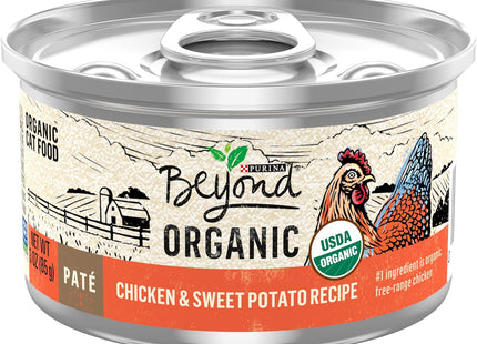 Organic Wet Cat Food Pate, Organic Chicken & Sweet Potato Adult Recipe - (Pack of 12) 3 Oz. Cans