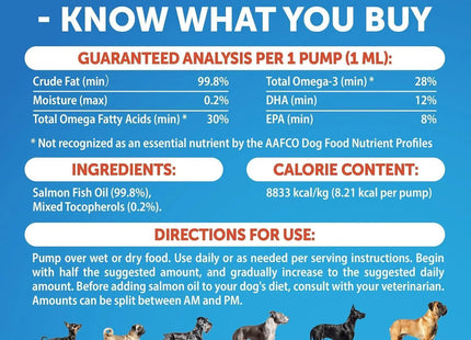 Salmon Oil for Dogs Omega 3 for Dogs 16 FL OZ Wild Alaskan Salmon Fish Oil