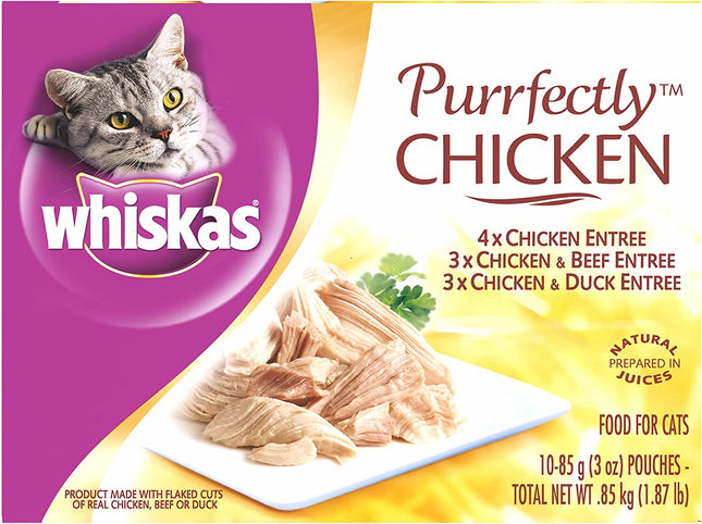 Purrfectly Chicken Variety Pack Wet Cat Food 3 Ounces, Pack of 4 (10 Count Each)