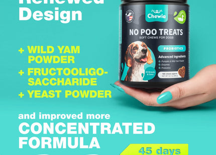 No Poo Chews for Dogs Coprophagia Deterrent for Dogs Forbid for Dogs Stool Eating Deterrent Dog Probiotics for Digestive Health Digestive Gut & Immune Health Treats No Poop Eating for Dogs