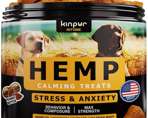 Natural Calming Chews for Dogs with Hemp Oil and Valerian Root (Peanut Butter