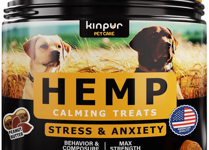 Natural Calming Chews for Dogs with Hemp Oil and Valerian Root (Peanut Butter