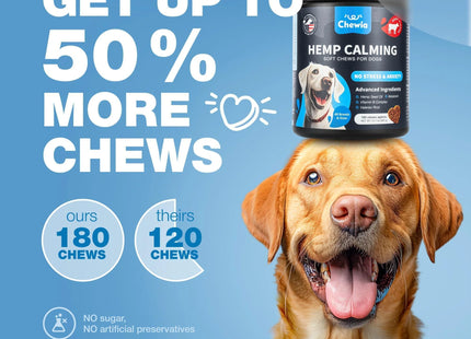 Hemp Calming Chews for Dogs Anxiety Relief for Dogs with L Theanine Chamomile