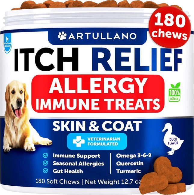 Dog Allergy Relief Chews Itching Skin Relief for Dogs Fish Oil Omega 3