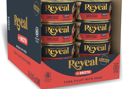 Natural Wet Cat Food, 24 Count, Grain Free, Limited Ingredient Canned Food for Cats, Tuna with Seaweed in Broth, 2.47 Oz Cans