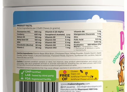 Dog Prenatal Vitamins 120 Soft Chews Multivitamin Folic Acid Zinc B Complex DHA & EPA Omegas and Probiotics Supplement for Pregnant Nursing Breastfeeding Pet Mom & Puppy Vitamin Formula