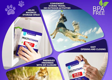 20 in 1 Dog Multivitamin with Glucosamine Chewable Dog Vitamins and Supplements Senior & Puppy Multivitamin Chews for Pet Hip & Joint Support Immunity Mobility Skin Digestion 70 Soft Treats