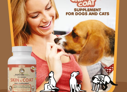 Skin and Coat Supplement with Fish Oil and Omega 3 for Dogs and Cats Dog Itch