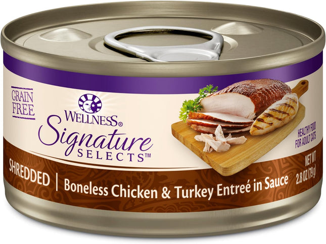 CORE Signature Selects Shredded Adult Wet Cat Food, Natural, Protein-Rich, Grain Free, 2.8 Ounce, 12 Pack (Chicken & Turkey)