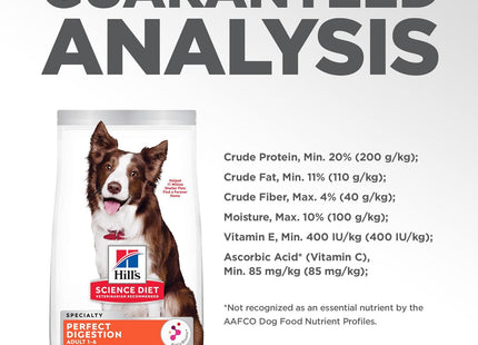 Perfect Digestion, Adult 1-6, Digestive Support, Dry Dog Food, Chicken, Brown Rice, & Whole Oats, 12 Lb Bag