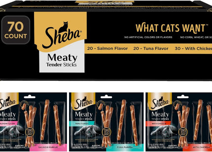 Meaty Tender Sticks Soft Cat Treats Salmon Flavor, 0.14 Oz., 5 Sticks, Pack of 10 (50 Sticks Total)
