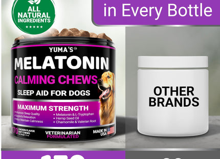 Melatonin Calming Chews for Dogs 170 Chews Dog Stress and Anxiety Relief
