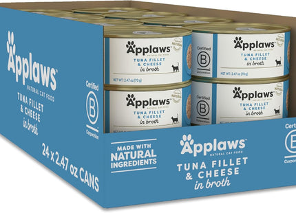 Natural Wet Cat Food, 24 Pack, Limited Ingredient Canned Wet Cat Food, Tuna Fillet in Broth, 2.47Oz Cans