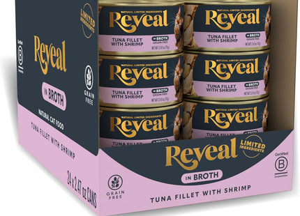 Natural Wet Cat Food, 24 Count, Grain Free, Limited Ingredient Canned Food for Cats, Tuna with Seaweed in Broth, 2.47 Oz Cans