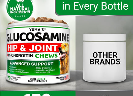 Glucosamine for Dogs Hip and Joint Supplement for Dogs 170 Chews Pain Relief