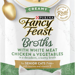 Purina  Lickable Senior Cat Food Broth Topper Creamy with White Meat Chicken - (Pack of 16) 1.4 Oz. Pouches