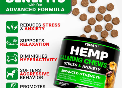 Hemp Calming Chews for Dogs Advanced Dog Calming Treats 170 Chews Chicken Flavor