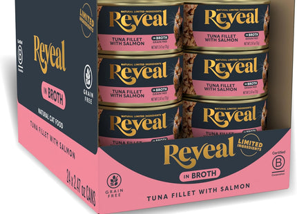 Natural Wet Cat Food, 24 Count, Grain Free, Limited Ingredient Canned Food for Cats, Tuna with Seaweed in Broth, 2.47 Oz Cans