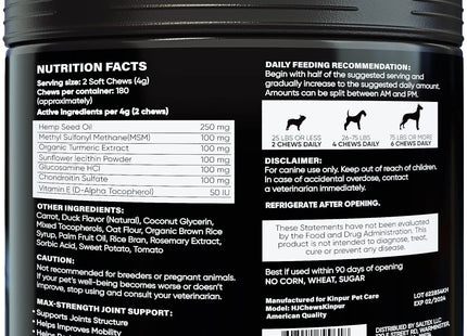 Glucosamine for Dogs Functional Dog Joint Supplement with Chondroitin Msm Hemp