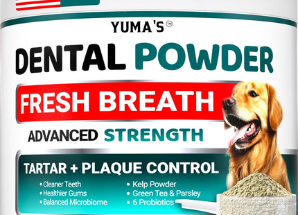 Dog Dental Powder Breath Freshener Dog Teeth Cleaning Powder Tartar and Plaque off Remover for Dogs Probiotics Multivitamin Blend Pet Oral Care Vitamins and Supplements All Breeds & Sizes