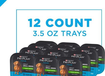 Wet Dog Food for Small Dogs Adult Small Breed Turkey Entree High Protein Dog Food - (12) 3.5 Oz. Trays