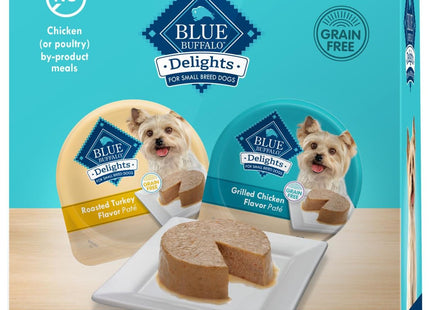 Delights Small Breed Natural Wet Dog Food Variety Pack, Top Sirloin Paté and Grilled Chicken Paté, 3.5-Oz Cups, 12 Count