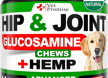 Hemp Hip and Joint Support Supplement for Dogs Glucosamine for Dogs 120 Chews