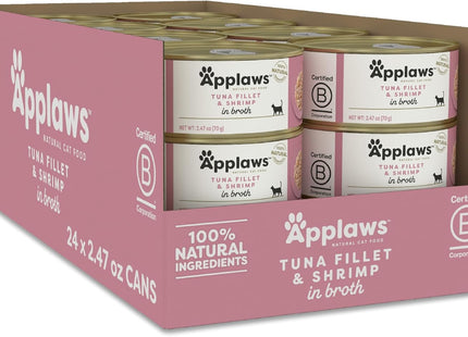 Natural Wet Cat Food, 24 Pack, Limited Ingredient Canned Wet Cat Food, Tuna Fillet in Broth, 2.47Oz Cans