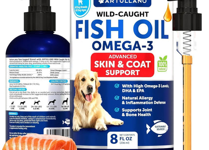 Omega 3 Fish Oil for Dogs 8 FL OZ Better than Salmon Oil Skin and Coat Defense