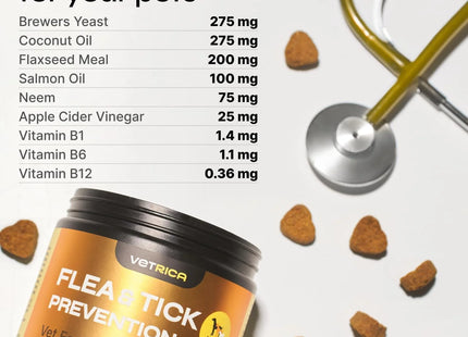 Flea and Tick Prevention for Dogs Dog Flea Treatment Chews Immune Support Flea and Tick Chewables for Dogs Dog Flea & Tick Control Supplement All Breeds & Ages Vet Formulated Soft Treats