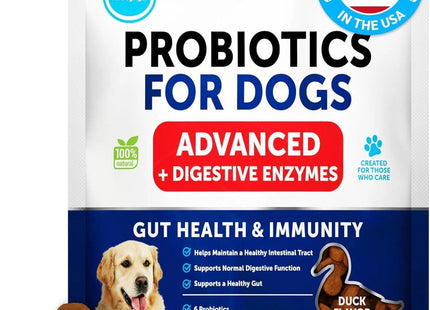 Dog Probiotics Duck Flavor Probiotics for Dogs Gut Health Itchy Skin Allergies & Immunity Support Yeast Balance Dog Probiotic 70 Chews with Prebiotics Dog Probiotics and Digestive Enzymes Reduce Diarrhea