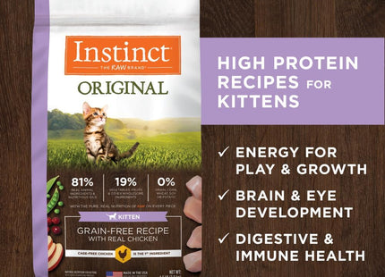 Original Kitten Dry Cat Food, Raw Coated Kibble, High Protein, Grain Free Recipe - Real Chicken, 4.5 Lb. Bag