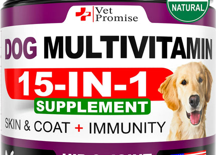 Dog Multivitamin Chewable with Glucosamine Dog Vitamins and Supplements Senior & Puppy Multivitamin for Dogs Pet Joint Support Health Immunity Mobility Energy Gut Skin 120 Chews