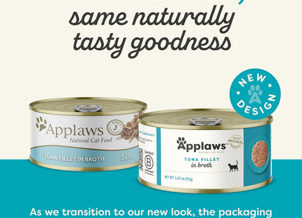 Natural Wet Cat Food, 24 Pack, Limited Ingredient Canned Wet Cat Food, Tuna Fillet in Broth, 2.47Oz Cans