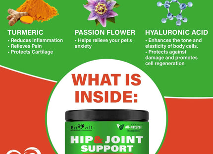 Dog Hip and Joint Supplement & Arthritis Pain Relief Treats Glucosamine Chondroitin MSM Soft Chews for Senior Dogs Natural Medicine & Support Mobility Turmeric Vitamins for Dysplasia USA