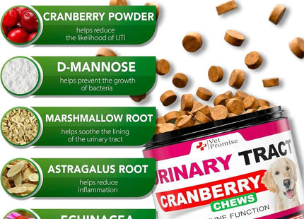 Dog UTI Treatment Cranberry Supplement for Dogs UTI Bladder Control 120 Chews