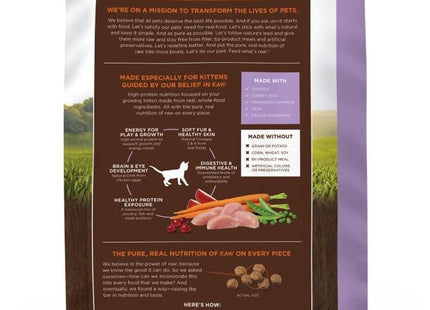 Original Kitten Dry Cat Food, Raw Coated Kibble, High Protein, Grain Free Recipe - Real Chicken, 4.5 Lb. Bag
