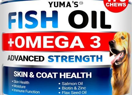 Omega 3 Fish Oil for Dogs 170 Chews Skin and Coat Supplement 170 Chews