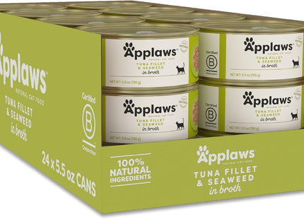 Natural Wet Cat Food, 24 Pack, Limited Ingredient Canned Wet Cat Food, Tuna Fillet in Broth, 2.47Oz Cans