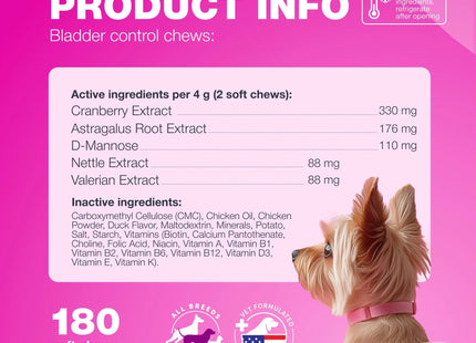 Dog UTI Treatment Dog Cranberry Supplement for Bladder Kidney Health Urinary