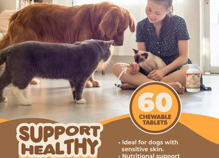 Skin and Coat Supplement with Fish Oil and Omega 3 for Dogs and Cats Dog Itch