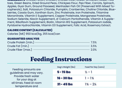 Weight Management Dog Food Wet - High Fiber Grain Free Dog Food Wet Recipe W/Real Chicken, Sweet Potato & Green Beans - Healthy Weight & Gut Health Support for Dogs - 6Ct/12.5Oz Cans
