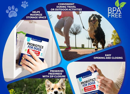 Dog Probiotics Duck Flavor Probiotics for Dogs Gut Health Itchy Skin Allergies & Immunity Support Yeast Balance Dog Probiotic 70 Chews with Prebiotics Dog Probiotics and Digestive Enzymes Reduce Diarrhea