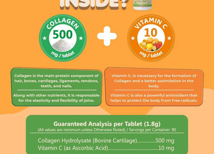 Collagen for Dogs and Cats Joint Supplement with Vitamin C 60 Pills Support