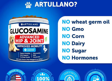 Glucosamine for Dogs Hip and Joint Supplement for Dogs with Arthritis Chews