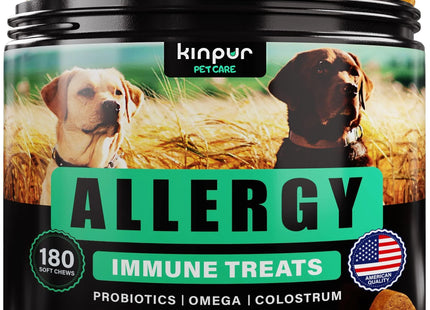 Natural Dog Allergy Chews with Omega Probiotics Apple Cider Vinegar 180 Chews
